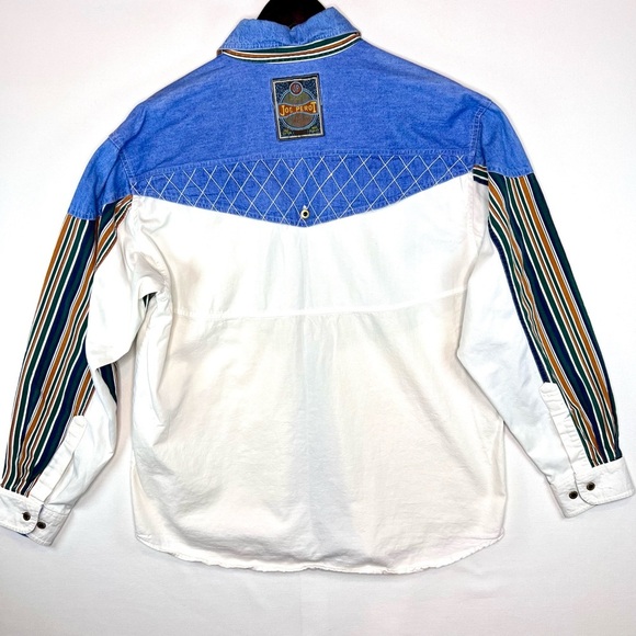 Vintage Joe Perot Western long sleeve button down shirt size Large Ranch Rodeo - Picture 8 of 11